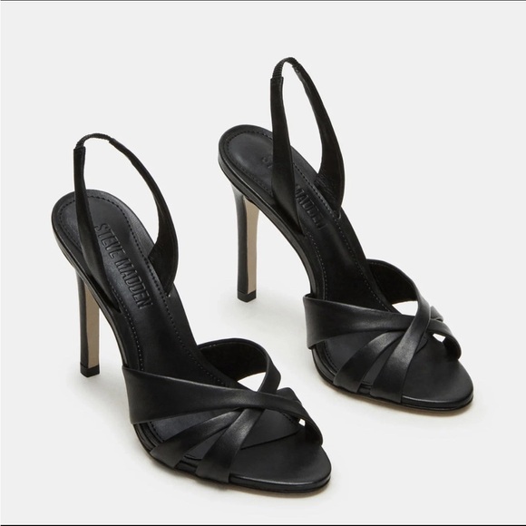 Steve Madden Minx Black Scrappy Heels - Picture 1 of 7